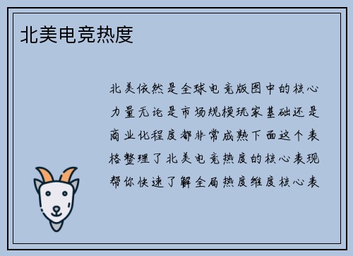 北美电竞热度